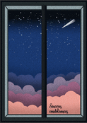 Lueur d'&eacute;toiles au-del&agrave; de la fen&ecirc;tre